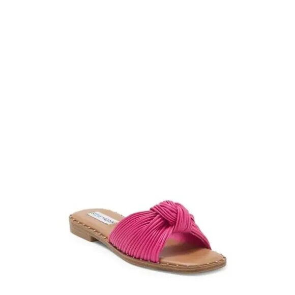 Steve Madden Willow Knot Slide Sandals in Fuschia Pink Bow Flats Size 8.5 EUC - Picture 5 of 5